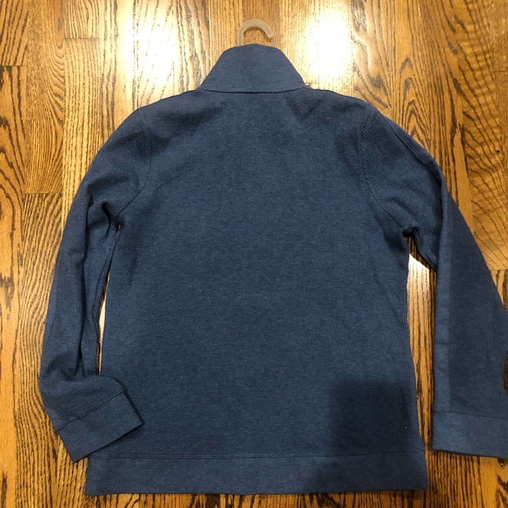 2/$30 Talbots Navy Blue Full Zip Sweater Jacket Mock Neck Lightweight Sz MP - Picture 10 of 12